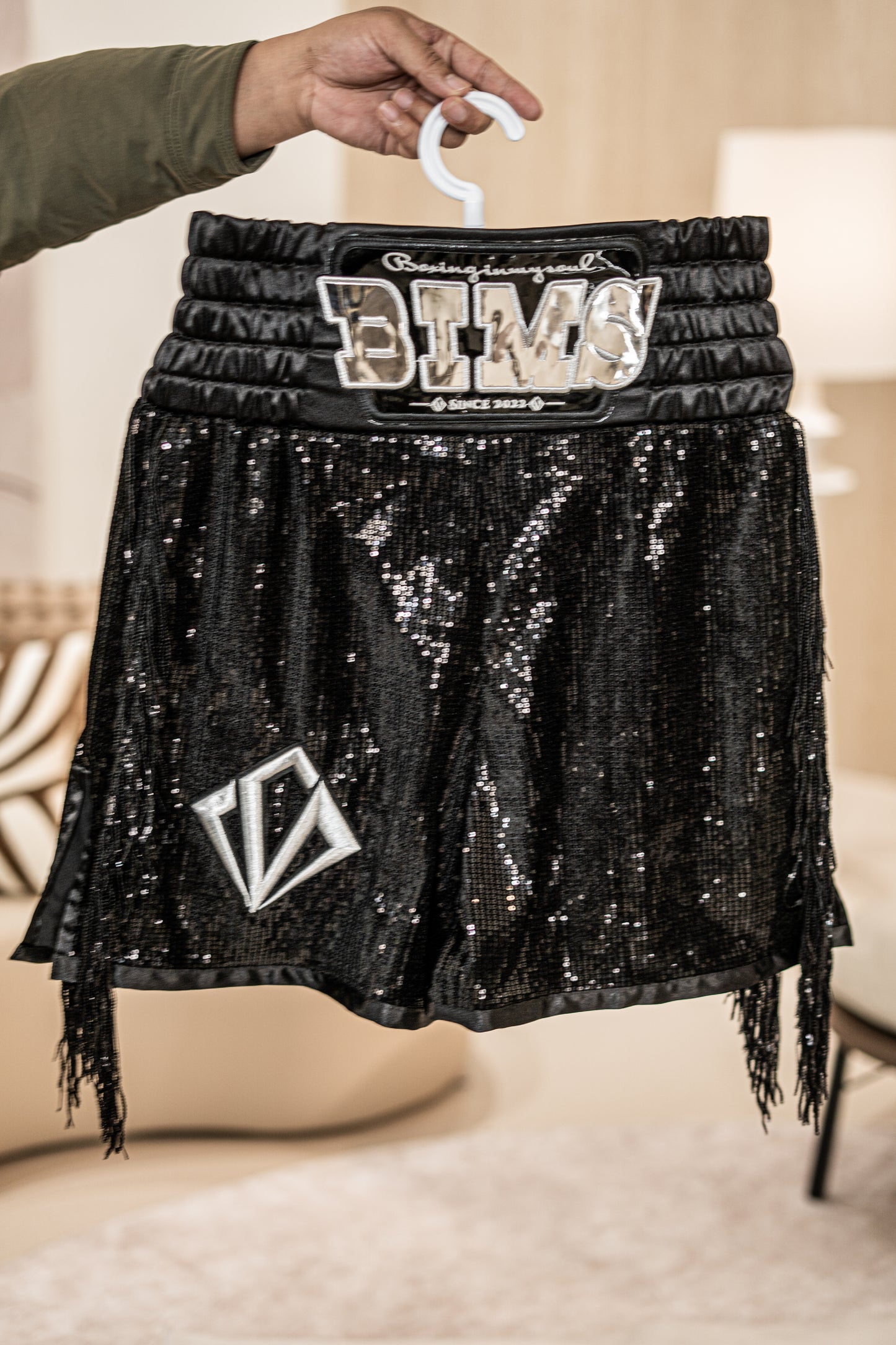 Dense Sequin Boxing Trunk